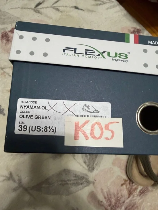 New Spring Step Flexus Olive Green Comfort Sandals Box size 39 8 1/2 italy - Picture 5 of 5